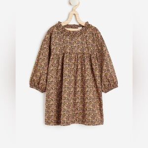 H&M Girls Floral Long Sleeve Dress with Ruffle Collar  (Size 7)
